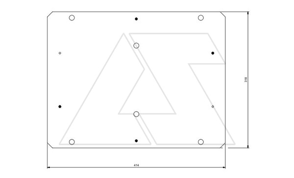 Плата монтажная 414x318mm для коробок SCABOX 460x380mm, с комплектом винтов Плата монтажная 414x318mm для коробок SCABOX 460x380mm, с комплектом винтов
