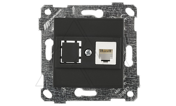 Rita - Розетка 1хRJ-45 кат. 5e UTP, черный мат