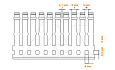 Перфокороб KKD 4040, органайзер для шкафов, 40x40х2000мм (ШxВхД), RAL 7030, серый