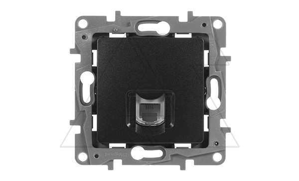 Etika - Розетка телефонная 1хRJ-11 4 конт. (антрацит)