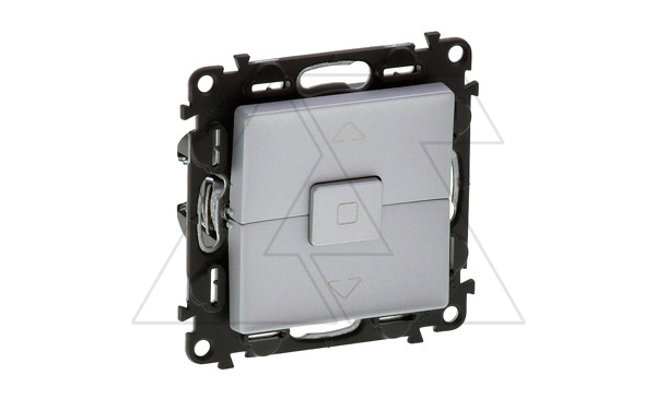 Valena Life - Выключатель кнопочный для управления жалюзи и рольставней, алюминий (инд. упаковка)