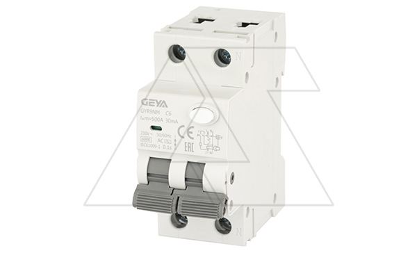 Дифф. авт. выключатель GYR9NM-C6-30mA, 1P+N, 6A, хар-ка C, 6 kA, 30mA, тип AC, 2M Дифф. авт. выключатель GYR9NM-C6-30mA, 1P+N, 6A, хар-ка C, 6 kA, 30mA, тип AC, 2M