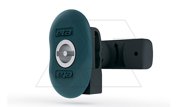 Комплект замка щита EC с лого, вставкой под ключ 3мм с двойной бородкой ECWE002, пластиковый язычок RAL5020