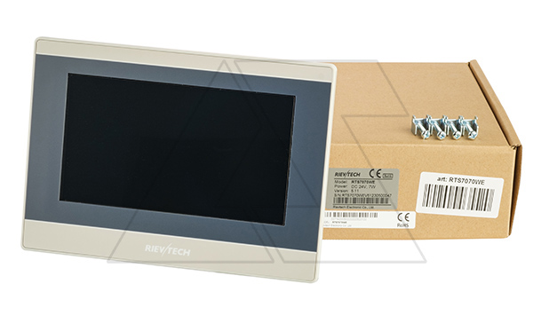 Панель управления, TFT 7", 1024x600, CPU 4-ядерный CortexTM-A7 1 ГHz, ROM 4GB, RAM 128MB, 3xCOM RS232/485/422, 1xEthernet, RTC