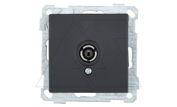 21 - Розетка TV, проходная, черный мат 21 - Розетка TV, проходная, черный мат
