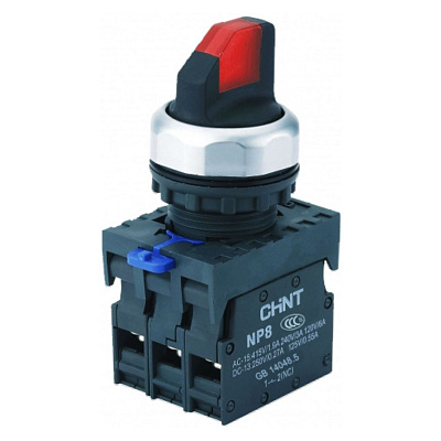 Переключатель подсвет. NP8-01XD/214, 2 полож. фикс., красн., AC/DC 24В(LED), 1НЗ, IP65 (R)