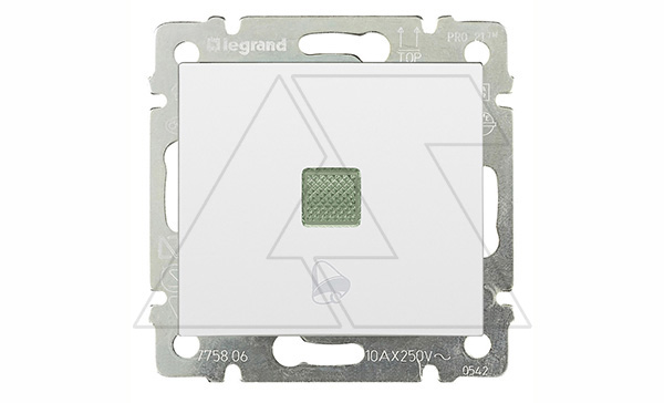 Valena - Кнопка с подсветкой и пиктограммой звонка 12В, белый