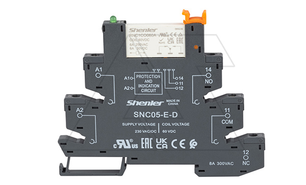 Реле интерфейсное RNC1CO060A с колодкой SNC05-E-D, винтовой зажим, 1CO, 6A(250VAC), 230VAC/DC, AgSnO2/Au, LED, W=6.2mm Реле интерфейсное RNC1CO060A с колодкой SNC05-E-D, винтовой зажим, 1CO, 6A(250VAC), 230VAC/DC, AgSnO2/Au, LED, W=6.2mm