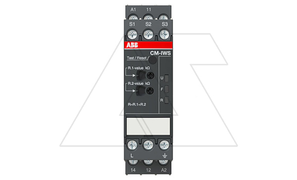 Реле контроля изоляции CM-IWS.2S, 24...240VAC/DC 0...400VAC 1...100kOm 10µF сброс тест память 1CO (3A-AC15) LED 22.5mm Реле контроля изоляции CM-IWS.2S, 24...240VAC/DC 0...400VAC 1...100kOm 10µF сброс тест память 1CO (3A-AC15) LED 22.5mm