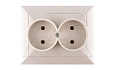 OPAL - Розетка 2x2P с рамкой, бежевый от интернет-магазина amperkin.by