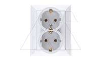 OPAL - Розетка 2x2P+E с рамкой, белый