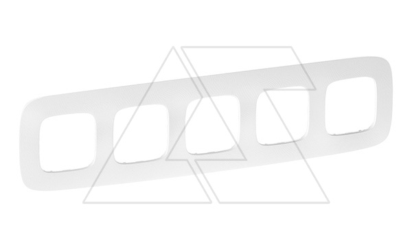 Valena Allure - Рамка 5 постов верт/гориз, тиснение белое