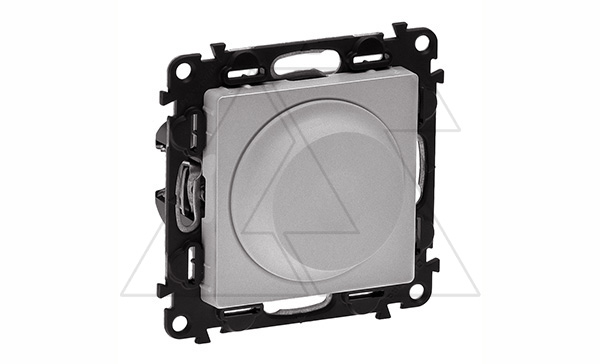 Valena Life - Светорегулятор с поворотной ручкой универс. 300Вт без нейтрали, алюминий (инд.упак)