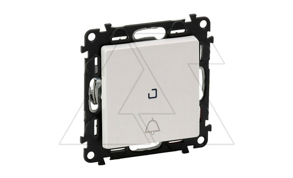 Valena Life - Выключатель кнопочный с подсветкой 6А, с символом "звонок", белый (инд. упаковка)