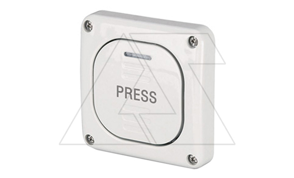 Выключатель встраиваемый кнопочный, 1P 10A/250V, надпись PRESS, с подсветкой, M95(95x95mm), IP66, серия PROTECTA