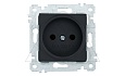 21 - Розетка 2P, черный мат от интернет-магазина amperkin.by