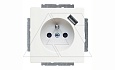 Basic 55 - Розетка 2P+E нем. стд. + USB (белый) от интернет-магазина amperkin.by