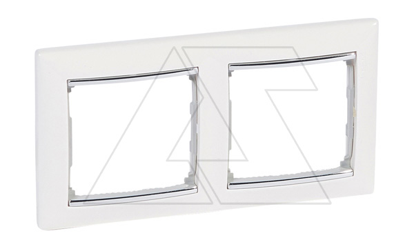 Valena - Рамка 2 поста верт/гориз, белый/сербро