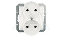 OPAL - Розетка 2x2P со шторками в стандартную рамку, белый