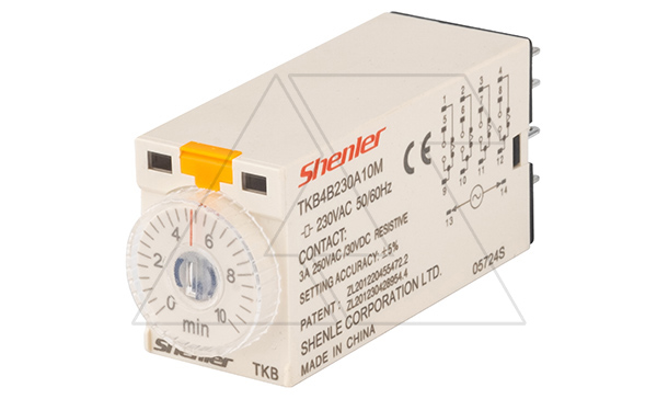 Реле времени TKB4B230A10MIN, 4CO, 5A, 230VAC, задержка включения, LED, 0.5min-10min±5%, монтаж в цоколь SKF14 Реле времени TKB4B230A10MIN, 4CO, 5A, 230VAC, задержка включения, LED, 0.5min-10min±5%, монтаж в цоколь SKF14