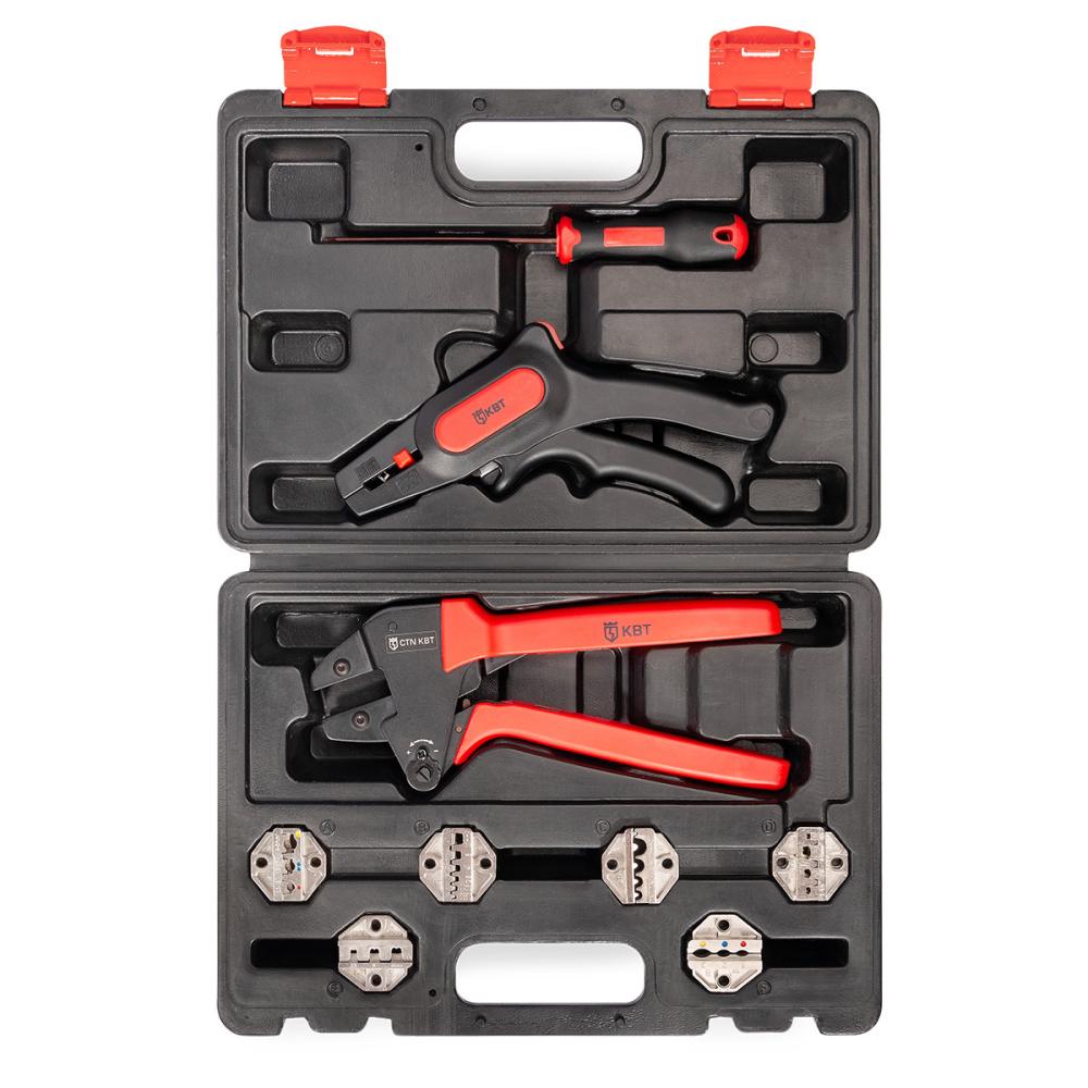 Универсальный набор инструментов для опрессовки и снятия изоляции СКМ-1 (КВТ)