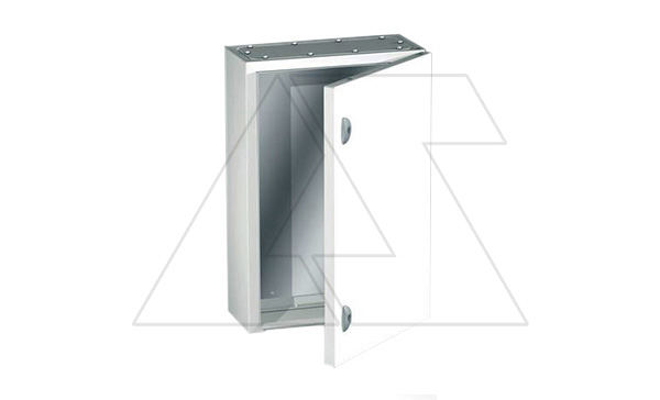 Щит моноблочный 700x500x250мм (ВxШxГ) с монтажной панелью и 2-мя панелями каб. ввода (сверху и снизу), RAL7035, IP55