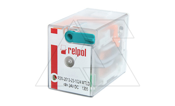 Реле R3N-2013-23-1110-WTLD, 3CO, 10A(250VAC), 110VDC, мех. инд., тест-кнопка, LED, выпрям. диод Реле R3N-2013-23-1110-WTLD, 3CO, 10A(250VAC), 110VDC, мех. инд., тест-кнопка, LED, выпрям. диод