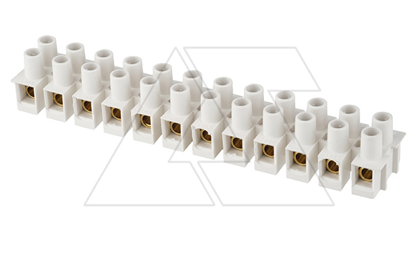 Клеммник T85 разрезаемый, 12шт, 57A 10mm², 450VAC, GWT850, полипропилен, белый, CONNECTO