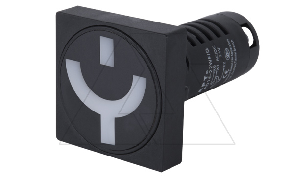 Указатель положения выключателя AD16-22, "улыбка" красный, 220VAC/DC, 22mm, IP54