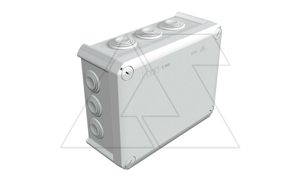 Коробка распред. T 160 без клемм, IP66, 190х150х77мм, 7хМ25, 5хМ32, серый, полипроп. армир.стекловол Коробка распред. T 160 без клемм, IP66, 190х150х77мм, 7хМ25, 5хМ32, серый, полипроп. армир.стекловол