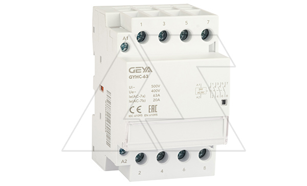 Контактор модульный GYHC-4P, 63A, 4NO, 24VDC, 3M Контактор модульный GYHC-4P, 63A, 4NO, 24VDC, 3M