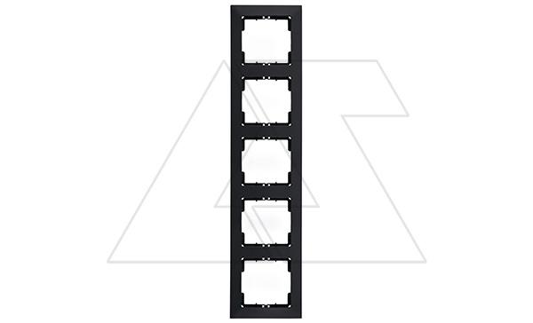 Candela - Рамка 5 постов, к механизмам серии 21, вертикальный монтаж, черный мат