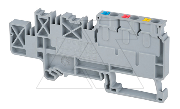 Клемма подвода питания CPPT2.5/4 /7x96,5mm, push-in, 3 присоед., 2,5(max 4)mm2, 20A, 250V, серая