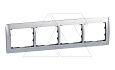 Galea Life - Рамка Metallic на 4 поста горизонтальная, Brushed Aluminium от интернет-магазина amperkin.by