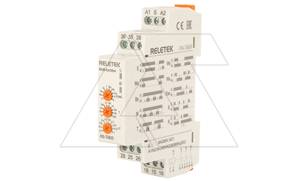 Реле времени RS-TM33, 3CO, 8A(250VAC), 24_240VAC/DC, 100ms_10d, многофункциональное - 10 функций, 1M Реле времени RS-TM33, 3CO, 8A(250VAC), 24_240VAC/DC, 100ms_10d, многофункциональное - 10 функций, 1M