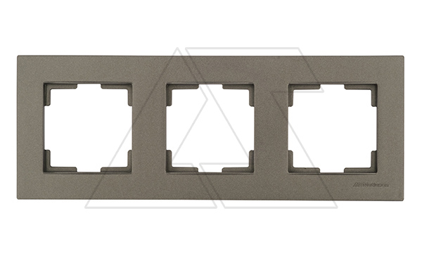 Rita - Рамка 3 поста, горизонтальный монтаж, дымчатый