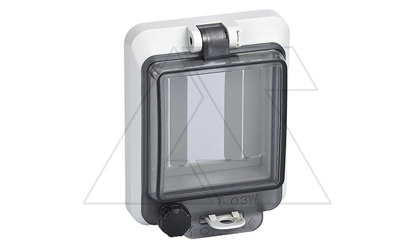 Накладка защитная TPC с прозрачной крышкой на 3 модуля 75×100×28мм с дин-рейкой и кроншт. в комплекте, IP66