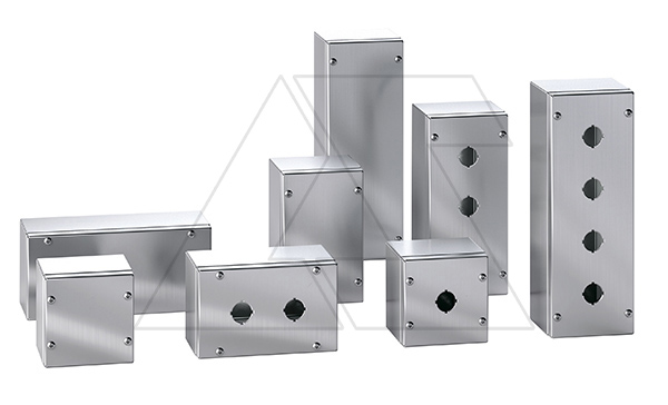 Пост кнопочный 100х100x90мм (ВхШхГ) 1 отв. ⌀22,5мм, нерж.cталь, IP66