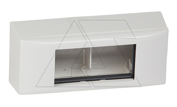 Mosaic - Накладная коробка с рамкой 4М, белая, гориз. монтаж с 031702/8