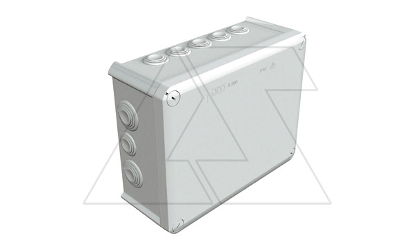 Коробка распред. T 250 без клемм, IP66, 240x190x95мм, 9хМ25, 7хМ32, серый, полипроп. армир.стекловол Коробка распред. T 250 без клемм, IP66, 240x190x95мм, 9хМ25, 7хМ32, серый, полипроп. армир.стекловол
