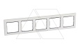 Valena - Рамка 5 постов верт/гориз, белый/серебро от интернет-магазина amperkin.by