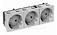 Розетка STD-D3 AL3, 3х2P+E нем.ст., со смещением контактов 33°, пруж. зажимы, защ. шторки (алюминий) от интернет-магазина amperkin.by