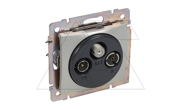 Valena - Розетка TV-RD-SAT-каб.сеть, двухкабельная, < 1,5 дБ, алюминий