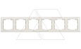 Candela - Рамка 6 постов, к механизмам серии 21, горизонтальный монтаж, белый от интернет-магазина amperkin.by