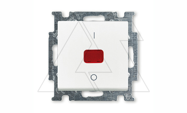 Basic 55 - Выключатель двухполюсный с подсветкой (белый)