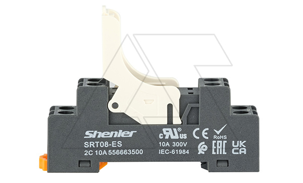 Цоколь SRT08-ES+SR20L, 10A(300V), с фиксатором, винтовой зажим, черный, на рейку DIN35/панель, для RFT2CO, 46.52, G2R-2, KRI2 Цоколь SRT08-ES+SR20L, 10A(300V), с фиксатором, винтовой зажим, черный, на рейку DIN35/панель, для RFT2CO, 46.52, G2R-2, KRI2