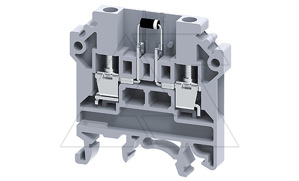 Клемма с диодом CKT4UD1 /6x46,3mm, винтовая, 1N4007 (1000V, 1A), сх. L-R, 2 присоед., 4(max 6)mm2, 500V, серая Клемма с диодом CKT4UD1 /6x46,3mm, винтовая, 1N4007 (1000V, 1A), сх. L-R, 2 присоед., 4(max 6)mm2, 500V, серая