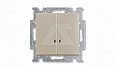 Basic 55 - Выключатель двухклавишный с подсветкой (шампань) от интернет-магазина amperkin.by