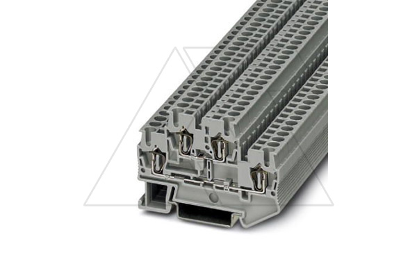 Клемма двухъярусная STTB 2,5 /5,2mm, пружинная, 4 присоед., 2,5(max 4)mm2, 22A, 500V, серая Клемма двухъярусная STTB 2,5 /5,2mm, пружинная, 4 присоед., 2,5(max 4)mm2, 22A, 500V, серая