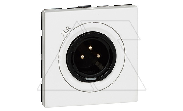 Mosaic - Аудиорозетка со штекером XLR 3-контактная, 2М, винт.зажим, белый
